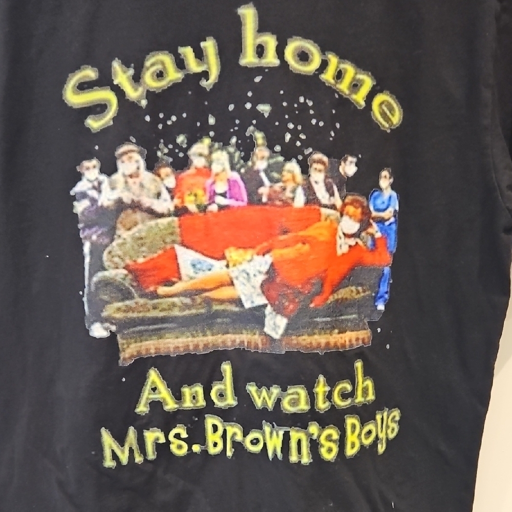 NEXT LEVEL T-Shirt graphic Black Stay Home and Watch mrs. Brown's Boys Men - Picture 5 of 8